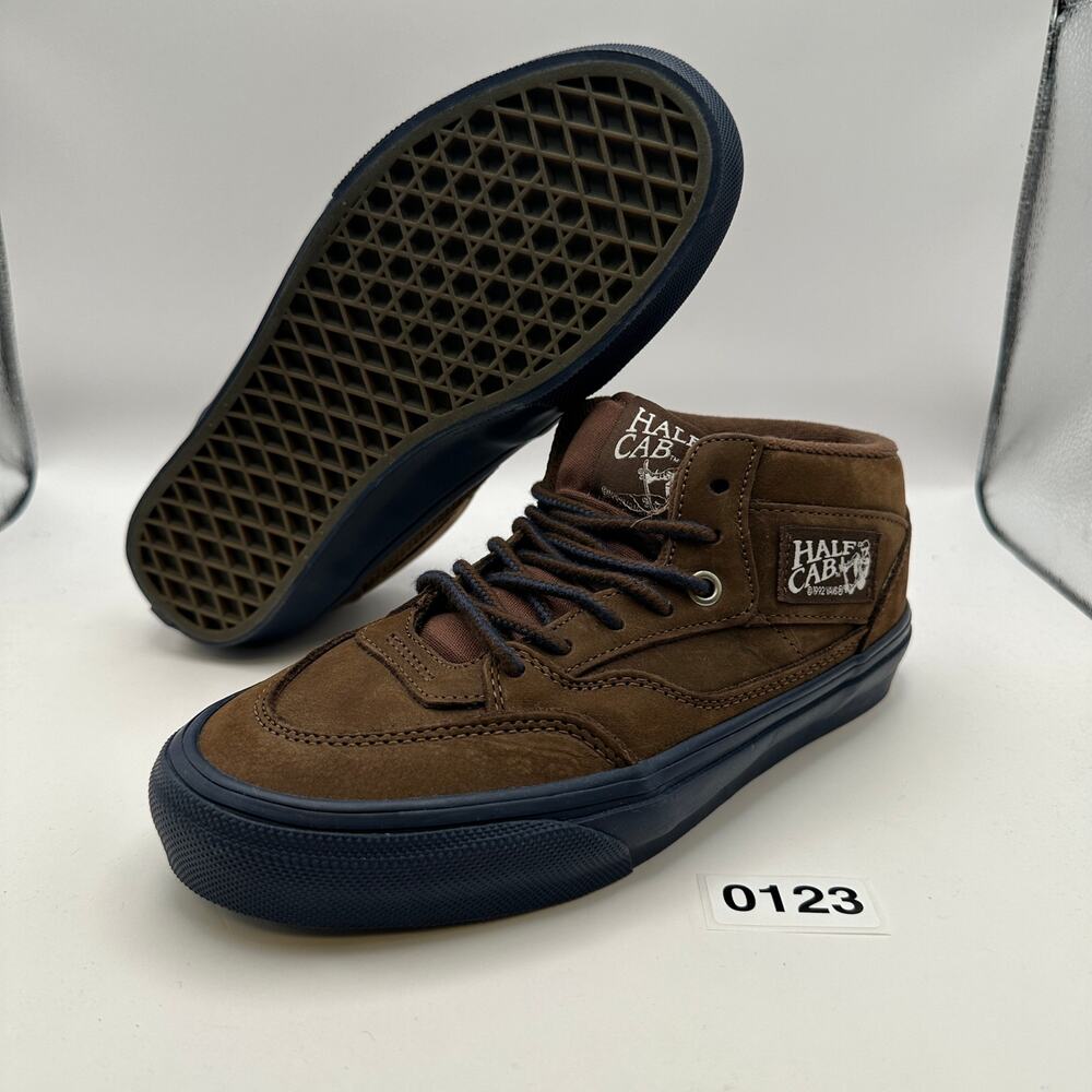 VANS X NICK MICHEL MEN'S SIZE 6 HALF CAB SUEDE BROWN/NAVY BLUE